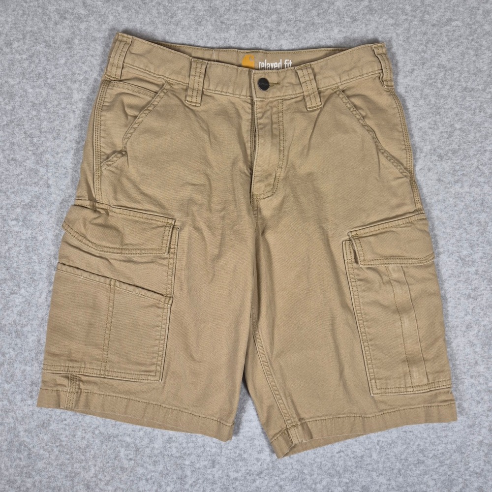 Carhartt Cargo Shorts Mens 30 Tan Khaki Relaxed Fit Canvas Workwear Utility